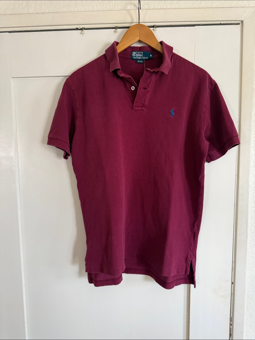 Polo by Ralph Lauren Men's Burgundy Polo with Blue Pony